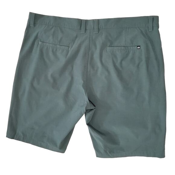 Travis Mathew Beck 10" Golf Chino Shorts Mens 42 Blue Green Active Performance - Picture 2 of 8